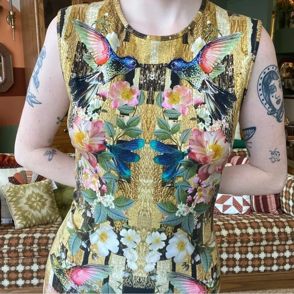 Alexander McQueen Resort Hummingbird Dress - Picture 2 of 6